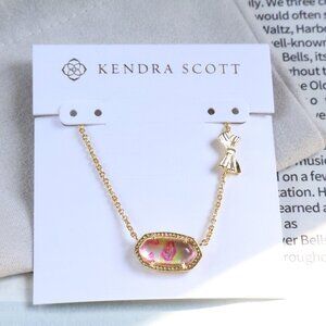 Kendra Scott Elisa Gold Marie Pink Blooming Heirloom Necklace
